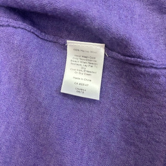 Talbots Merino Wool Cardigan | Size MP Petite | Purple - Picture 4 of 8